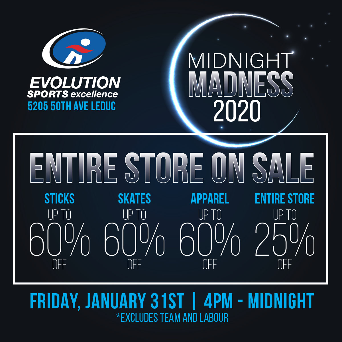 Friday is quickly approaching! Make sure to stop by January 31st from 4pm till midnight for our first annual Midnight Madness Sale! Prices will be dropping every couple of hours. You'll want to stay up late for this one! Stay tuned for details. #leduc #sale