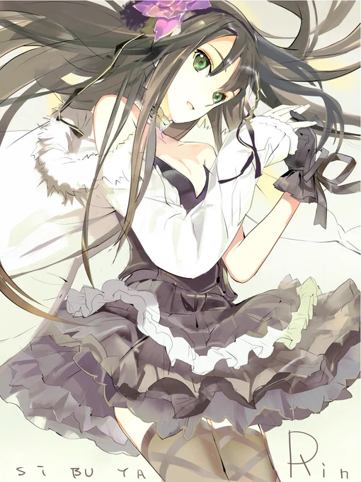 p活になってるという点 黄色が初期 三人1年後 水色ー翌年 黒ー最近  #画力ビフォーアフター #渋谷凛 