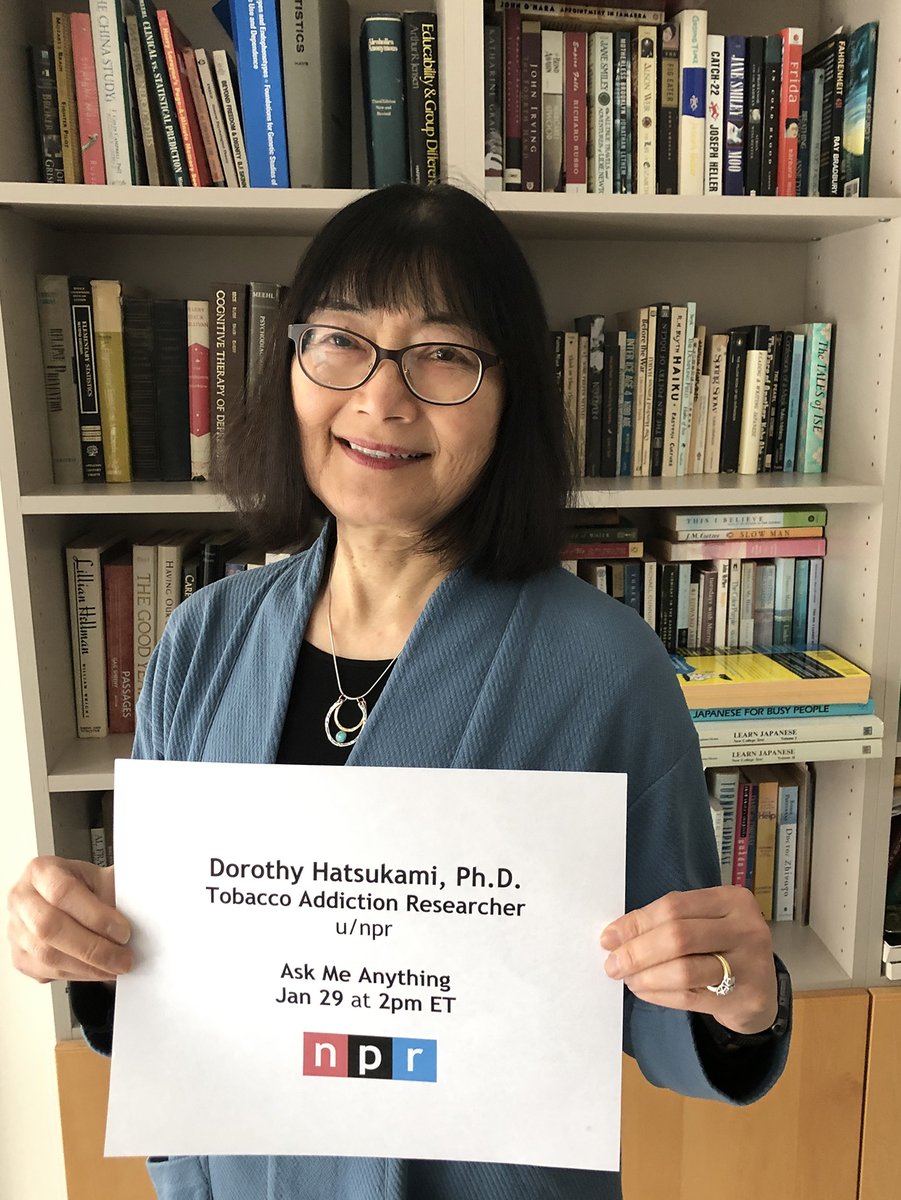 Join us tomorrow, January 29 at 2 p.m. ET for a @reddit AMA in r/IAmA with Dorothy Hatsukami, an expert on tobacco addiction and treatment. 

We'll be discussing research-based approaches to quitting smoking.