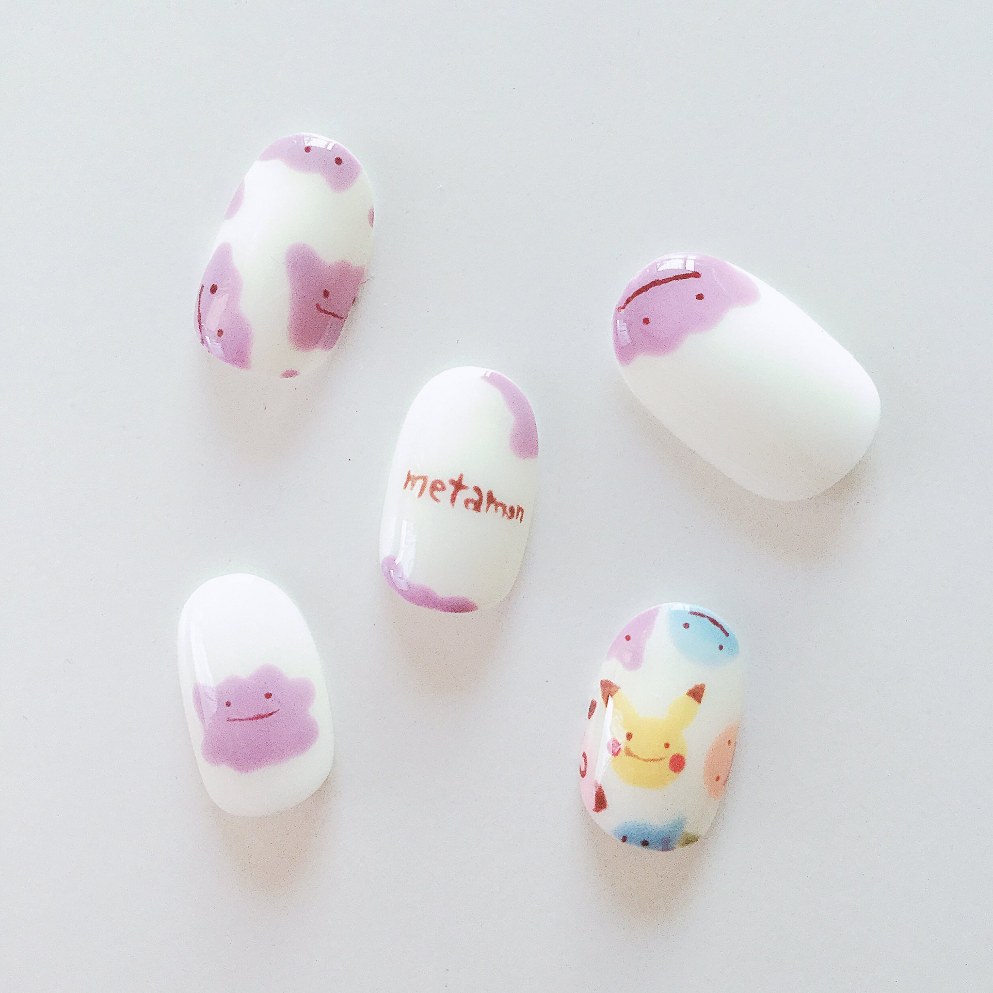 しろくまnail メタモン 週の中日ですね そんでもう月末ですね 忙しい中でもゆる く 力を抜いていくことも必要ですね そんな今日はメタモン 手書き メタモン ポケモン ピカチュウ ネイル好きさんと繋がりたい 痛ネイル T Co Rcwaqpis0j