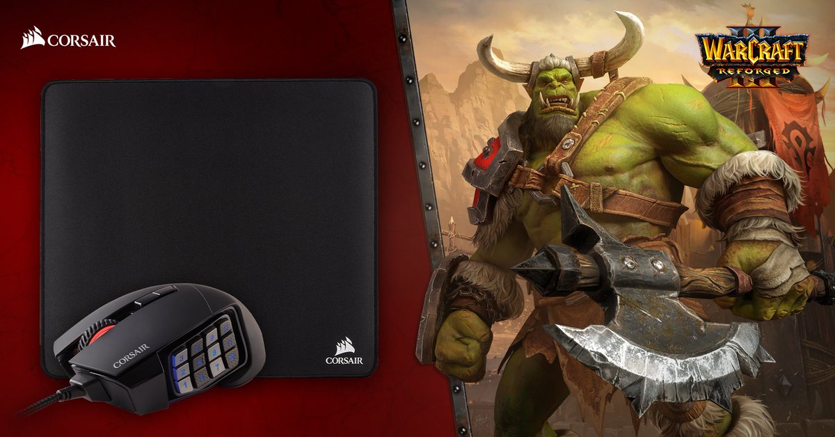 CORSAIR's tweet image. Something need doing? We have codes for @Warcraft III: Reforged to give away!

To win 1 of 3 &quot;Spoils of War Edition&quot; codes along with a brand new SCIMITAR RGB ELITE mouse and MM350 Champion Series mousepad:
1⃣ RT &amp;amp; ♥️ 
2⃣ Follow @CORSAIR &amp;amp; @Warcraft 
🕒By 3 PM PST on 1/31
