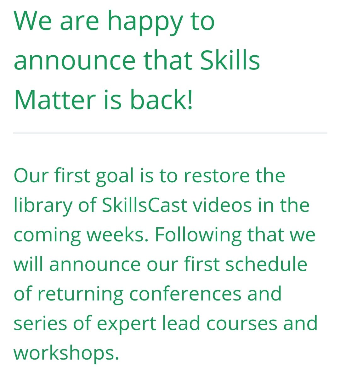 Very good news about Skillsmatter! skillsmatter.com