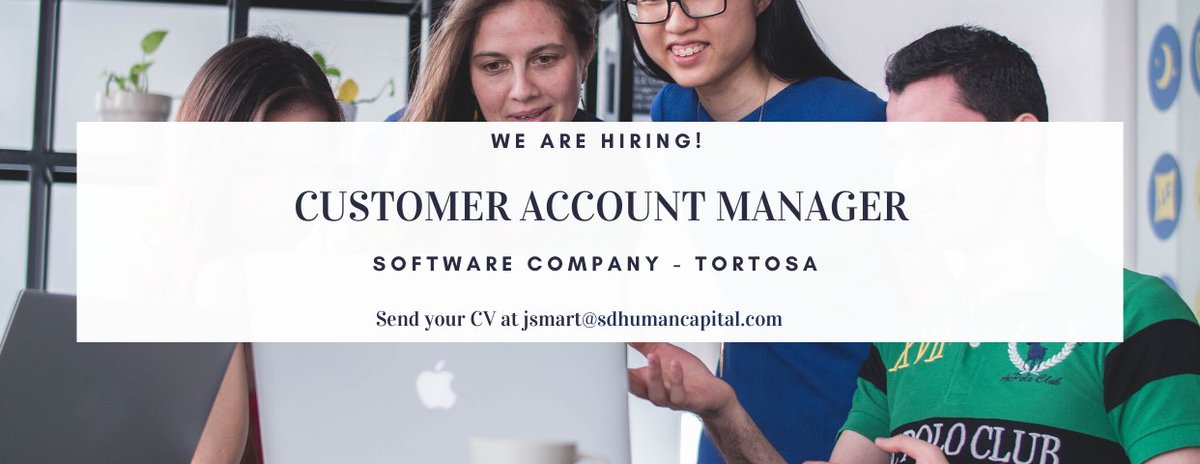 E S T A M O S  R E C L U T A N D O ⚡️ CUSTOMER ACCOUNT MANAGER - SOFTWARE COMPANY (TORTOSA) ⚡️ 

#rrhh #newjob #jobsearch #tortosa #Spain #oportunidadlaboral #sdhc