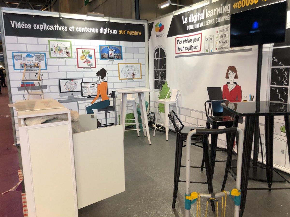 Toolearn's tweet photo. Prêtes à vous recevoir sur Learning Technologies -  Stand H14 pour vous présenter nos vidéos explicatives sur mesure et contenus digitaux elearning @LT20France https://t.co/4UR7bxPGKu