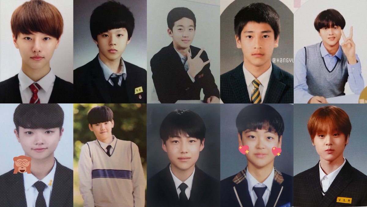 및 多分ヒョンラインが高校のの卒アルでマンネラインが中学の卒アルのかな 分からんけど スンヨンもめっちゃイケメンやけどウンサンが中3でこのイケメン度なのダントツで優勝じゃない