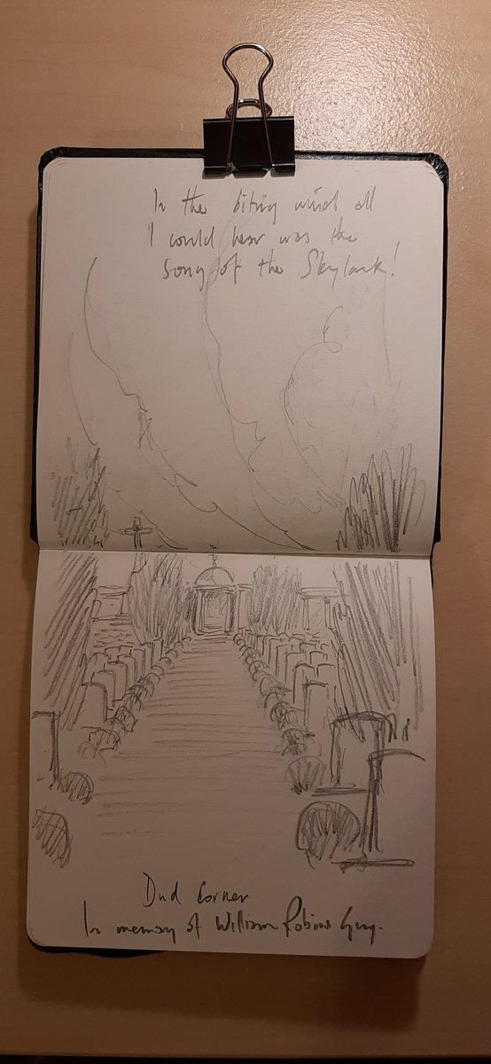 Martin_Impey's tweet photo. #Dudcorner- for Corp William Robins Guy DCLI who's name is once more on a wall. In the freezing wind I took a moment and heard the beautiful song of the #Skylark while sketching this As part of my #artistinresidence for @UCL_FWWCBTP #fwwcbtp tour with schools
@sommecourt
@TheWFA https://t.co/UVQcGDa05j