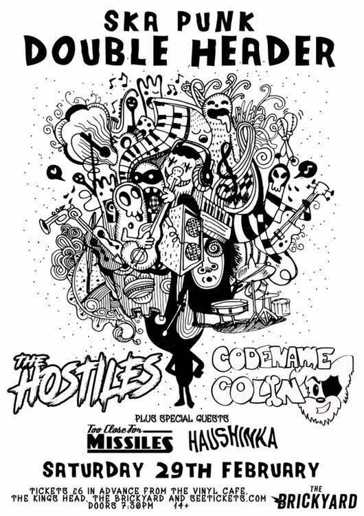 TC4Missiles's tweet photo. Carlisle! It’s been too long! So we’re coming back in support of @Hostileska and @codename_colin alongside our pals in Haushinka!
See you @The_Brickyard on the 29th!!
#poppunk #ska #TC4M #livemusic https://t.co/IeD2a6ZmWs