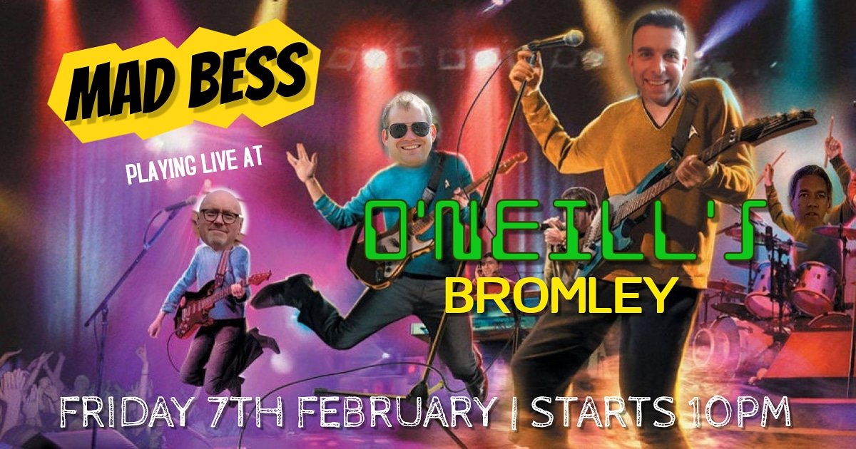 Mad Bess are at O'Neill's Bromley Fri 7th Feb performing a fantastical selection of rock, pop and party covers to keep you entertained. Music starts at 10pm. Free admission!

#bromley #oneillsbromley #madbess #livemusic #ukpub <a href="/BromleyWOT/">Bromley Whats On</a> <a href="/BromleyOneills/">Bromley O’Neills 🍀</a> <a href="/Kentmusicscene1/">Kentmusicscene</a>