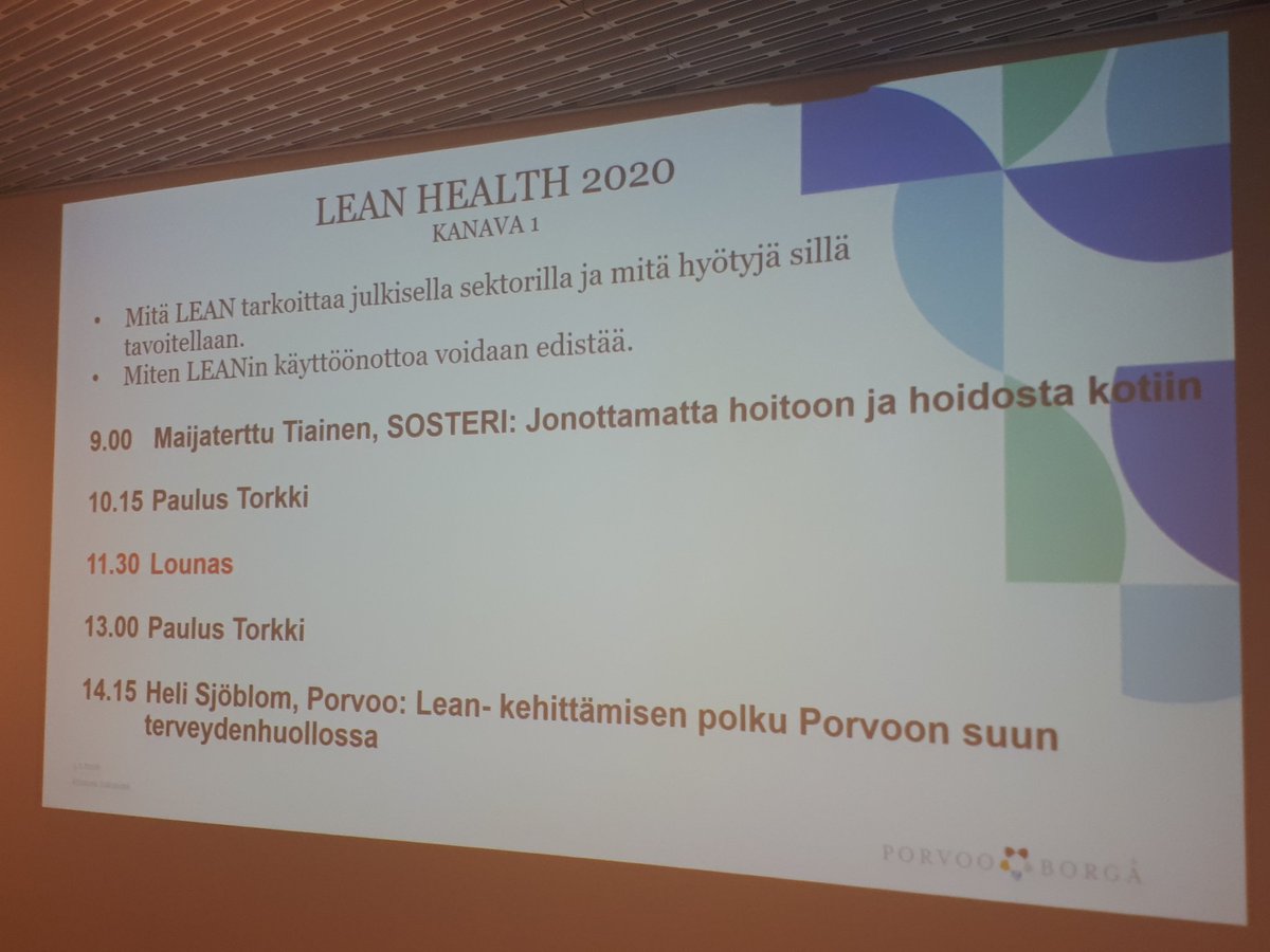 MtTiainen's tweet image. Puheenvuoro #Leanhealth2020 -tapahtumassa Finlandia-talolla. Päättäjät-kanavalla kuulijoina lean-asiantuntijoita ja asiasta kiinnostuneita vasta-alkajia. Esillä #jonotpois @SosteriFI'ssa, miten me sen teimme.