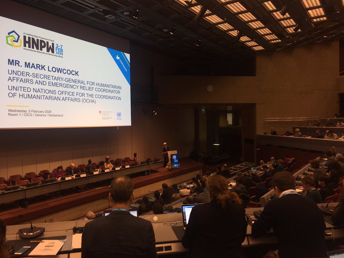 Here are the top three drivers of humanitarian need worrying <a href="/UNReliefChief/">Tom Fletcher</a> Mark Lowcock in 2020:

1. Geopolitics (ie. conflict)
2. Climate change
3. Pandemics  

Until the world gets better at dealing with these, he expects needs to continue rising this year &amp; next. 

#HNPW2020
