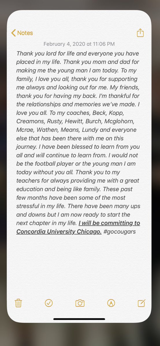 jyoung17_'s tweet photo. All glory to God! Proud to announce I am committed to Concordia University Chicago!! @CoachWatkinsCUC @coachaubry @CUCFBFamily #gocougars https://t.co/myddCzApK0