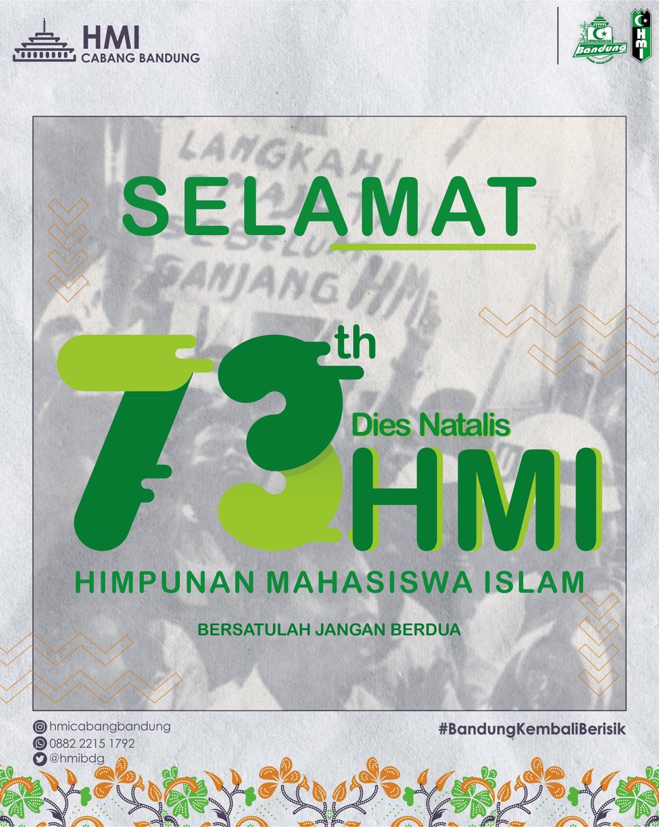 Selamat Dies Natalis HMI ke 73 Tahun.

#MiladHMI @diesnatalishmi73