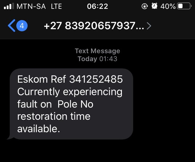 ⁦<a href="/Eskom_SA/">Eskom Hld SOC Ltd</a>⁩ so we must be okay with a full night and now morning without electricity?🤷🏾‍♀️ #LoadShedding #bunchoflosers !!!!!