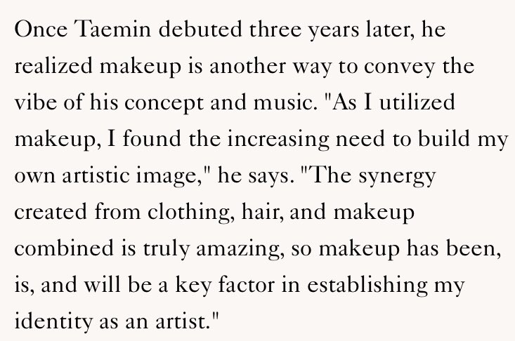 and here he explains makeup, and what a great part of his character and image it is (allure magazine)