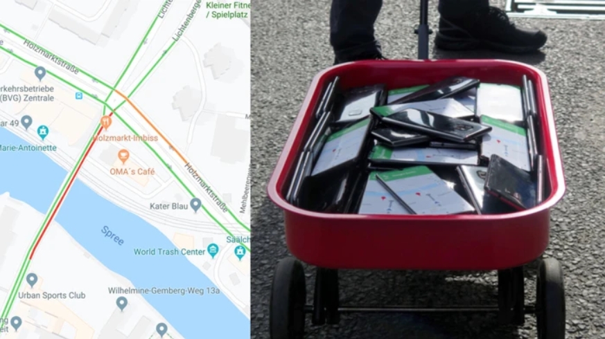 mattwridley's tweet photo. How to simulate a traffic jam on Google Maps https://t.co/a1jVVtNbRl