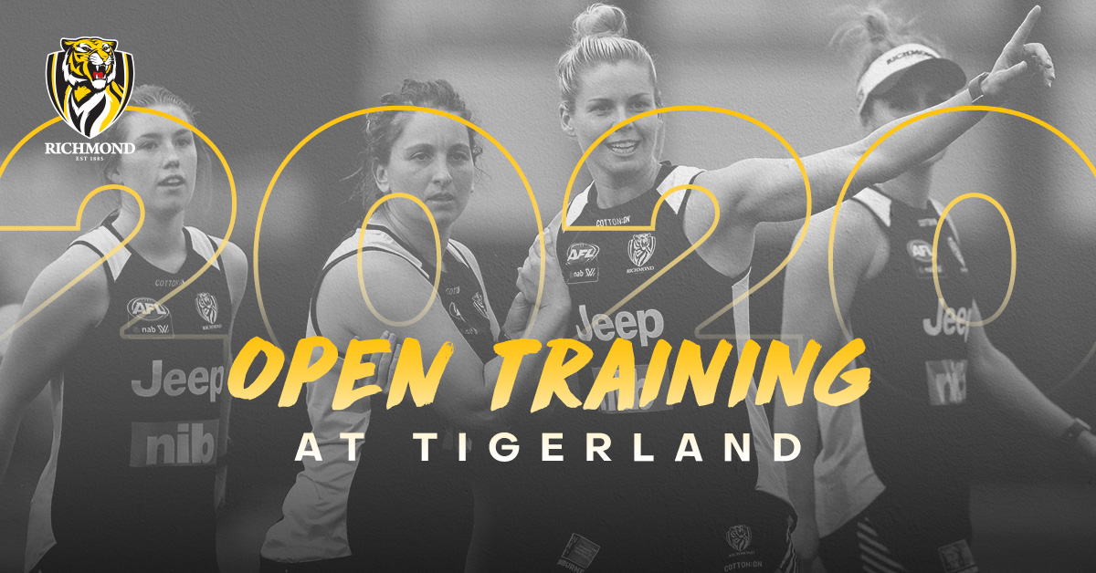 Get down to Tigerland tomorrow night and show your support for <a href="/RichmondWomens/">RichmondW 🐯</a> on the eve of their first AFLW match!

Info - tige.rs/TrainingDetails