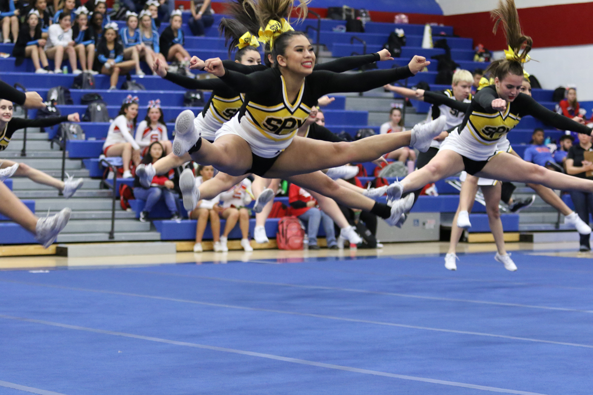 SartanX's tweet photo. So proud of this squad! Great performance at the APS Winter Invite. More pics at https://t.co/AqDumo2ZFw #SPXAthletics #SPXCheer https://t.co/8UlvwMCb57