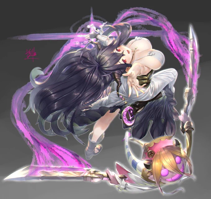 健全なグラブル絵たち そしてやはりどこかばぶみが強い・・?(`、3_ヽ)_ #グラブル #ダヌア #エウロペ #エキドナ #ナルメア 