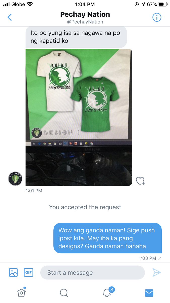 DefenderDlsu's tweet photo. Guys follow this acct @PechayNation for fan made shirt designs. Show your support to our girls by wearing shirts like this. Help natin tong fan na to na big DLSU fan at sa murang edad at hs, ang galing na ng talent ni bagets. We can help the kid. #AnimoNation ๐ https://t.co/qfcoISZYVj
