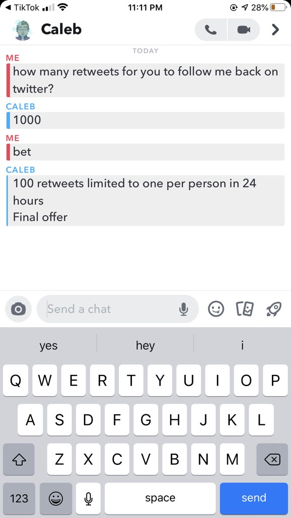 100 retweet’s and THE <a href="/caleb_miller2/">Caleb Miller</a> will follow me back.