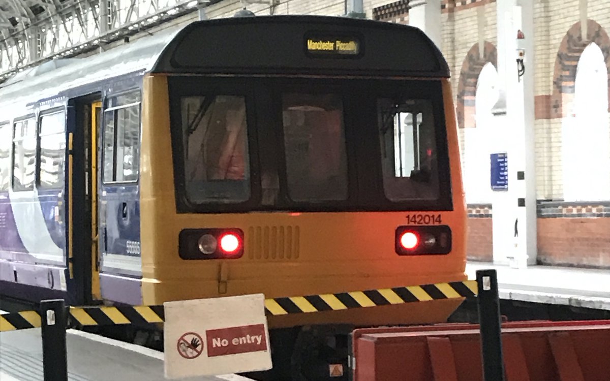 Image showing an Arriva Rail North (Northern) Pacer train, unit 142 014, at Manchester Piccadilly station