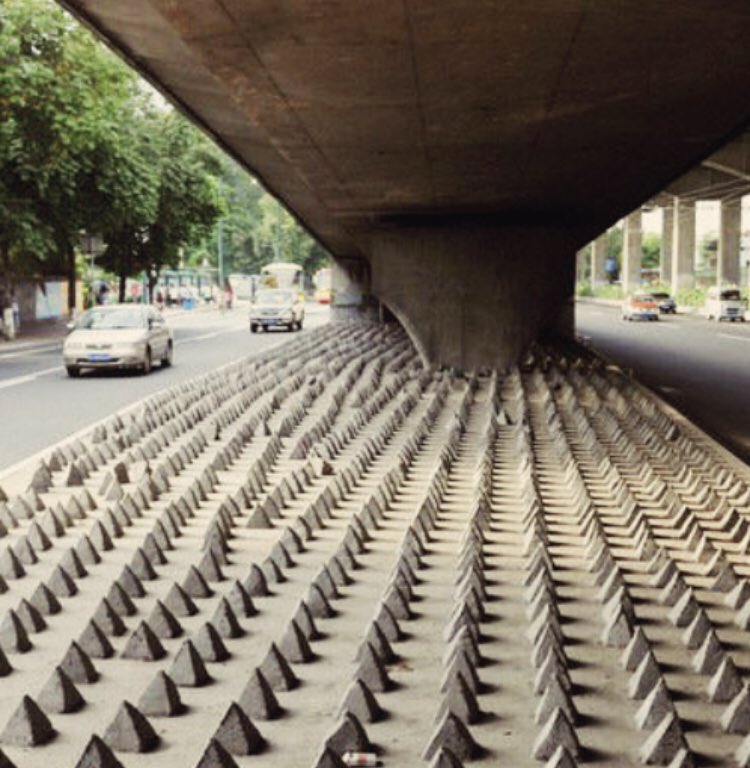 bast12341's tweet image. Homeless people have been struggling for years, and with cities spending more to add on to their struggle by putting up spikes like, these to keep them from sleeping is a harsh reality to face. #JeffreyNWright #JacobRiisPart2 #FISDLearn #FairfieldISD