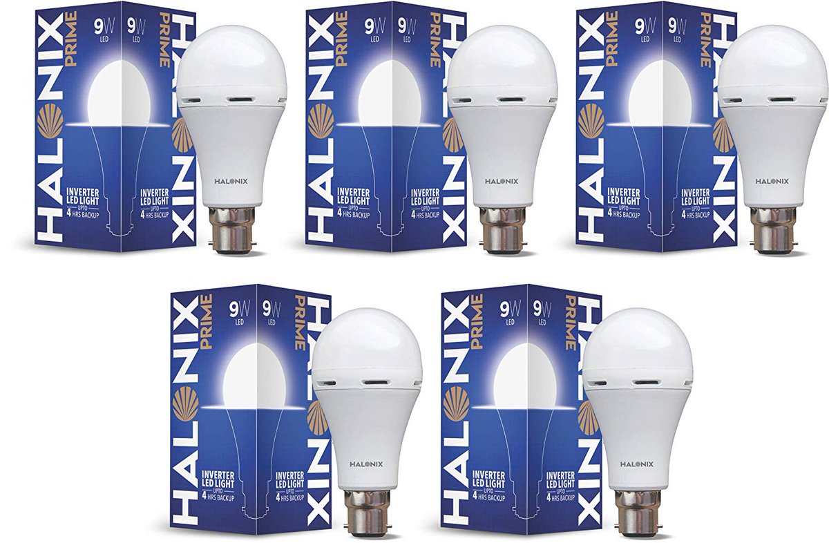 MHalonix's tweet photo. LED Bulb B22 9-Watt White (Pack of 5)

Fear of Power Cut, Now enjoy continuous lighting experience with Halonix Prime Inverter LED 9W. It has 2600mAh Lithium battery which gives you continuous lighting 

https://t.co/DAspRRUA91

#ledlight #homedesign #home #decortion https://t.co/dfpeyvI2Us
