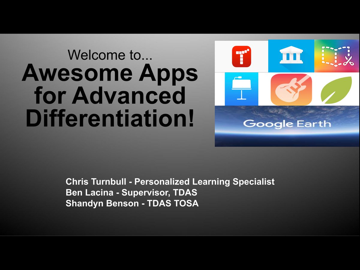 TurnbullChris's tweet photo. Fun session tonight exploring Awesome Apps for Advanced Differentiation with @ShandynBenson @BenjaminLacina for #SPPS Gifted and Talented Teachers
@Flipgrid @googlearts @Wonderopolis #Garageband #Keynote
#EveryoneCanCreate #AppleEDUchat @AppleEDU #SPPSPL https://t.co/G6eBAlpx6D