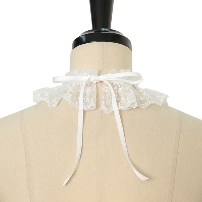 新商品】2/8 15時販売開始 バラ十字架レースフリルチョーカー（白、青