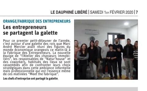 FabEntrepreneur's tweet photo. Merci à Vaucluse Matin Orange et Pays d'Orange pour cet article et à tous les participants pour cette matinée 👑 galette des rois ! https://t.co/r3YoWWcrFi
