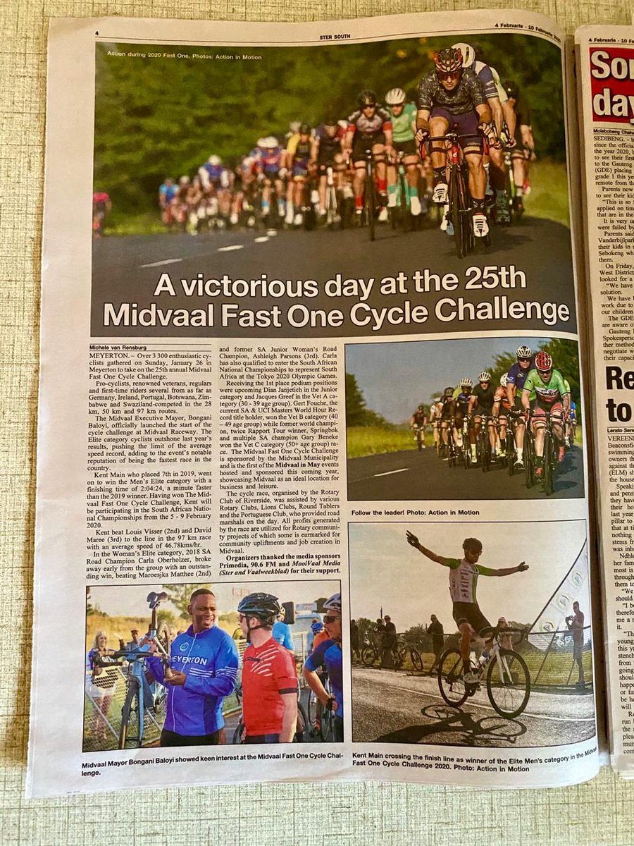The Midvaal Fast One Cycle Challenge (@fastonecycle) on Twitter photo We are in the news again, thanks Vaal Ster!
#thefastone2020
<a href="/Mooivaalmedia/">MooiVaal Media</a> <a href="/MidvaalLM/">Midvaal Local Municipality</a> #RiversideRotaryClub We are in the news again, thanks Vaal Ster!
#thefastone2020
<a href="/Mooivaalmedia/">MooiVaal Media</a> <a href="/MidvaalLM/">Midvaal Local Municipality</a> #RiversideRotaryClub