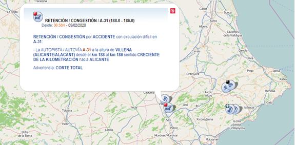 DGTes's tweet photo. 📢🔒⚫️ #CORTADA #A31 #Alicante

➡️ En Villena (pk 188, 186) sentido Alicante.

➡️ Por #accidente. Más info en @InformacionDGT https://t.co/TI4Z6mpzap