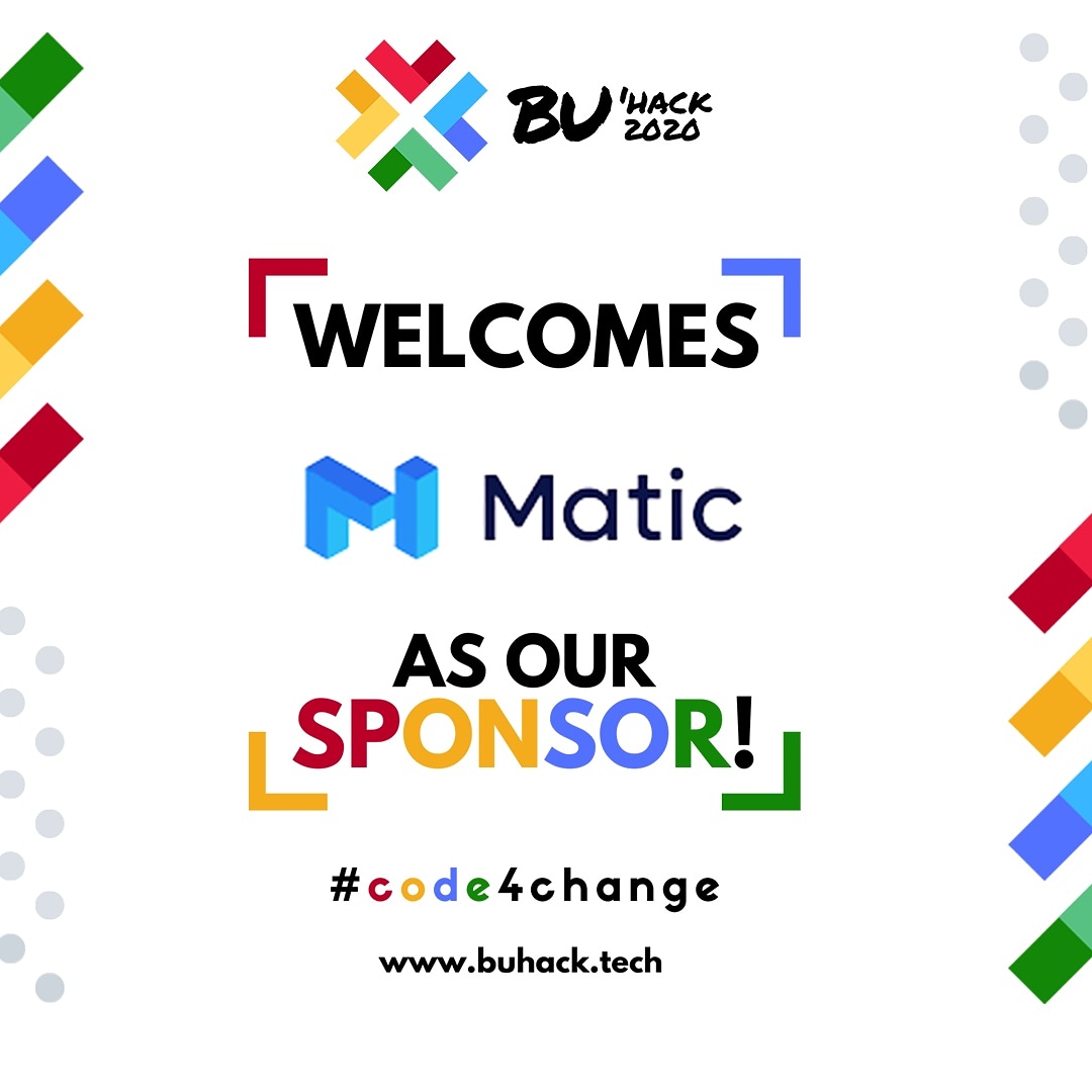 buhacks's tweet photo. It's our pleasure to introduce you to our sponsor @maticnetwork. Matic provides scalable &amp; instant Ethereum transactions using sidechains simplifying interactions between users and the decentralized world. 
Check them out on: https://t.co/ui2oy4w12w https://t.co/Ve8xsRZ1br