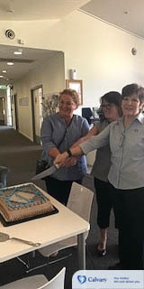 Hyson Green Mental Health Unit celebrates its 22nd Birthday this week. Pictured L-R Christine Davis, Nurse Manager 1998-2008, Michele Garner, Nurse Manager, 2008-2019 and current Nurse Manager, Caroline Elderfield. bit.ly/2GUreE3 #CalvaryHealthCare #HysonGreen