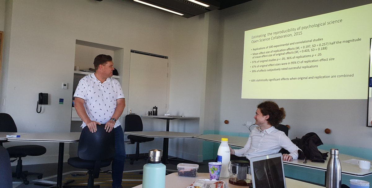 MelbReproTea's tweet photo. First #ReproducibiliT ☕ meeting done and dusted!! Thanks to Hannah, Simon and Tyler for the great discussion on the reproducibility crisis. https://t.co/75RA68Q5n4