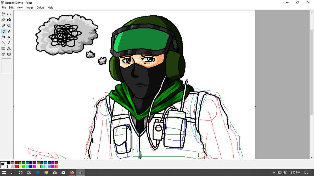 frosty22flakes's tweet photo. Making more progress on Bandit for the "Faces of MS Paint" series. I'm also having the inking/coloring session recorded by the way.
#WIP #WorkInProgress #Drawing #Drawings #MSPaint #MSPaintArt #MSPaintDrawing #MSPaintArtwork #R6S #R6Siege #R6SBandit #RainbowSixSiege #RainbowSix https://t.co/iJjyMb41U5