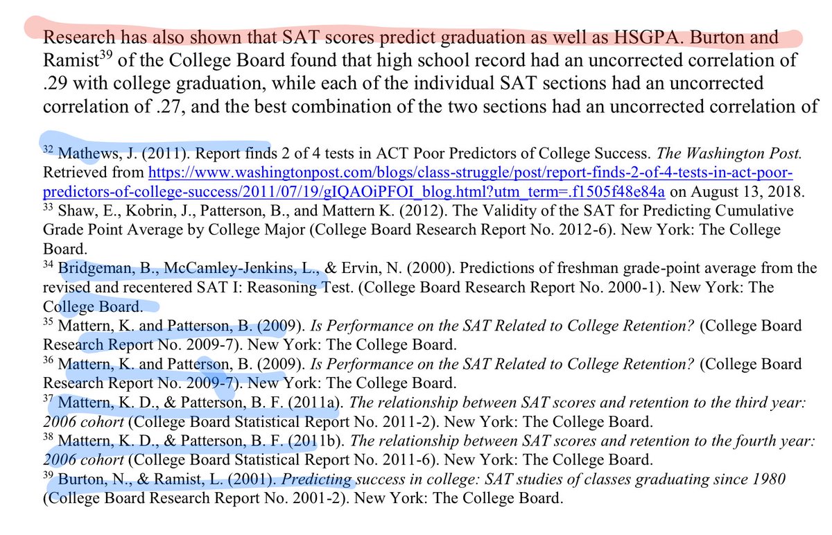 Also interesting is the volume of College Board and ACT reasearch that is relied on. I would have expected the taskforce to seek more independent studies.