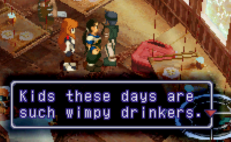 This is kind of random but Argentum is very similar to Thames in Xenogears which are both areas in the middle of the sea where salvaging is all they do. Argentum and Thames don't seem to have a rule against underage drinking either!  #Xenoblade2