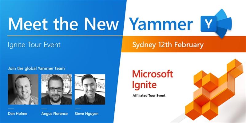 Meet the global Yammer team at 
<a href="/engagesq/">Engagesq</a>
 Ignite tour fringe event in #Sydney on Feb 12th.
bit.ly/39f8yLD