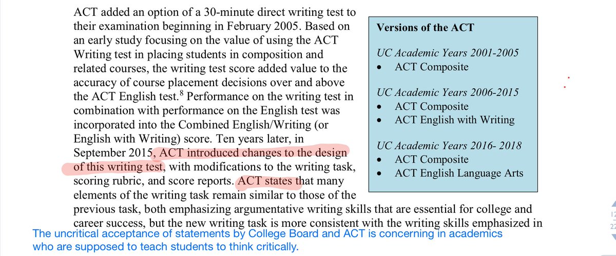 So far I don’t find the report well argued. It seems a fairly topical analysis so for with a great number of assumptions. And many of the assumptions seem to stem from blind acceptance of statements by the testing agencies.