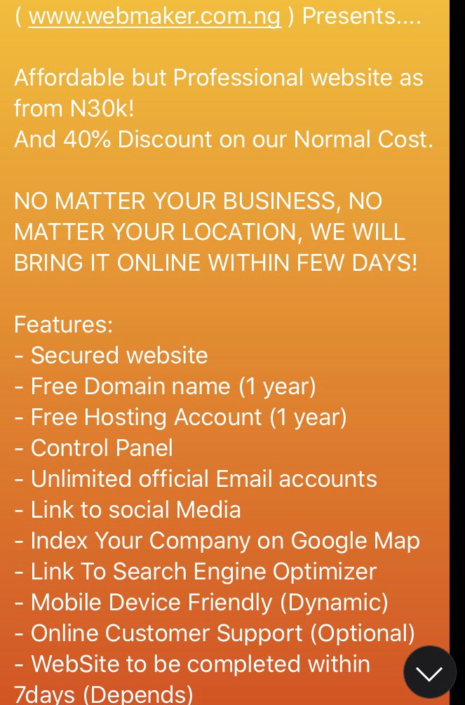 WebMakerNG's tweet image. Call or WhatsApp us now on: +2348059666431 to get started. #LagosIsWalking #lagostraffic #Trump #coronaviruschina #GOAT #Trumpspeech