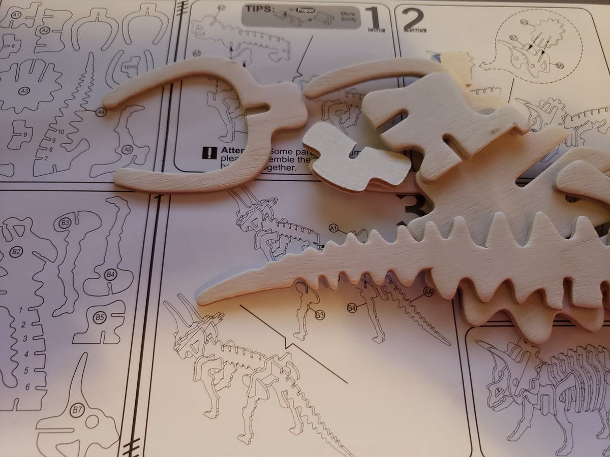 TalliaChant's tweet photo. I'm tryin to put together this dinosaur and man it's hard. I guess sometime adults is useful for somethin. Mite be handy to have one around sometime https://t.co/ppIKW5nTeG