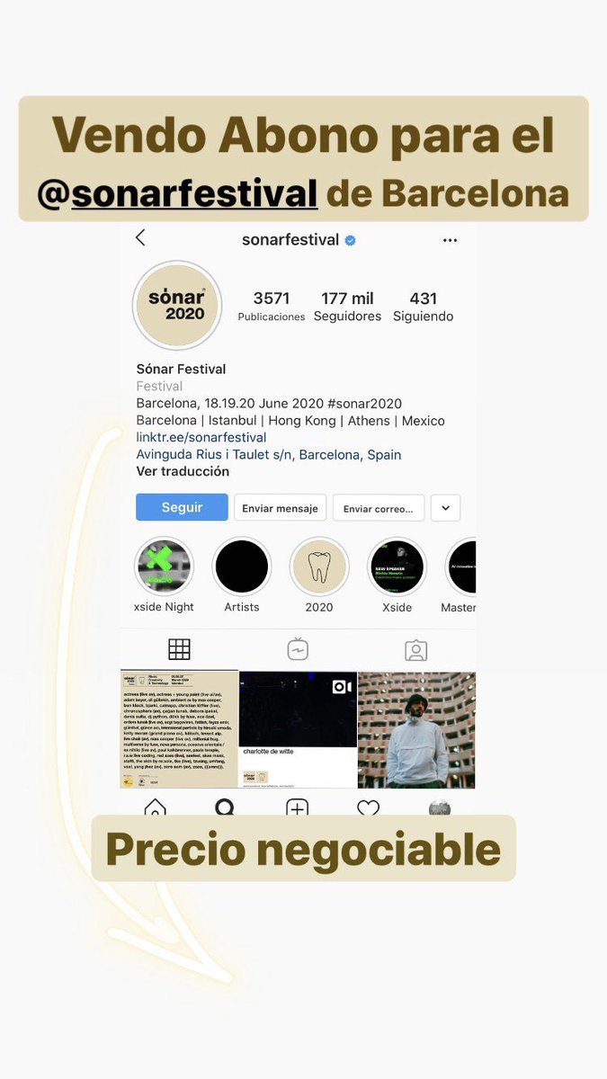 Vendo abono para el #sonarfestival #Sonar2020 #SonarBarcelona #sonarbarcelona2020