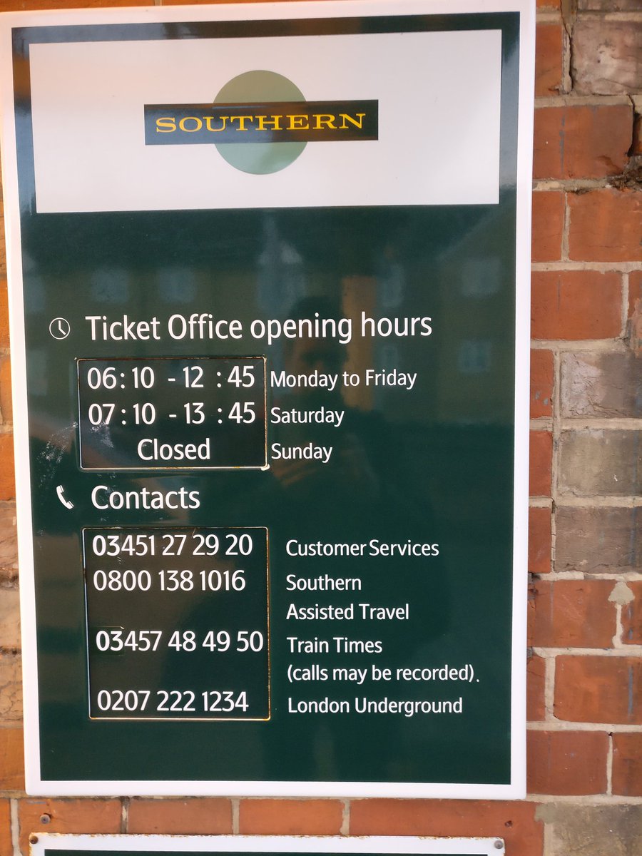 ronnetti's tweet photo. @SouthernRailUK @SouthernFaiIUK Maybe start your £7 million investment by having the ticket office open when you say you will. Not closed for the last three days! https://t.co/uFnG1LaQau