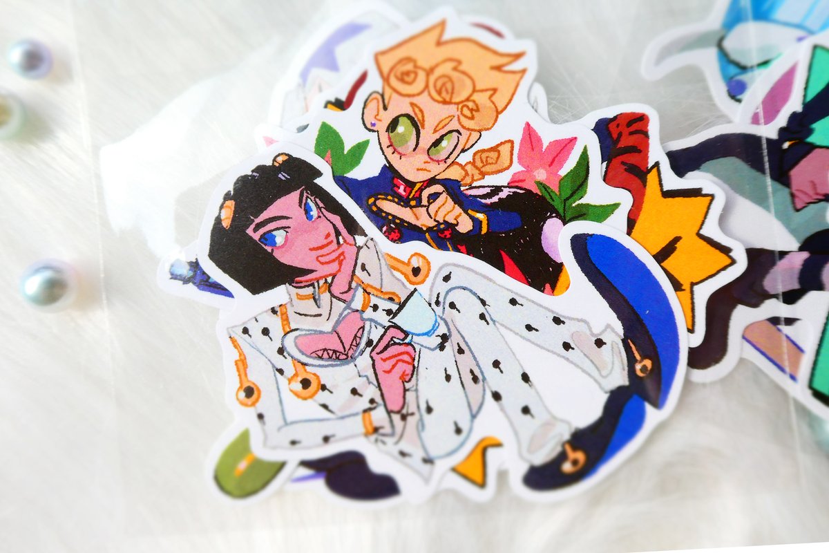 Since a new year begun, I finally all set up my JJBA acrylic  charms / stickers !🌟🌟 now is available online michang.bigcartel.com