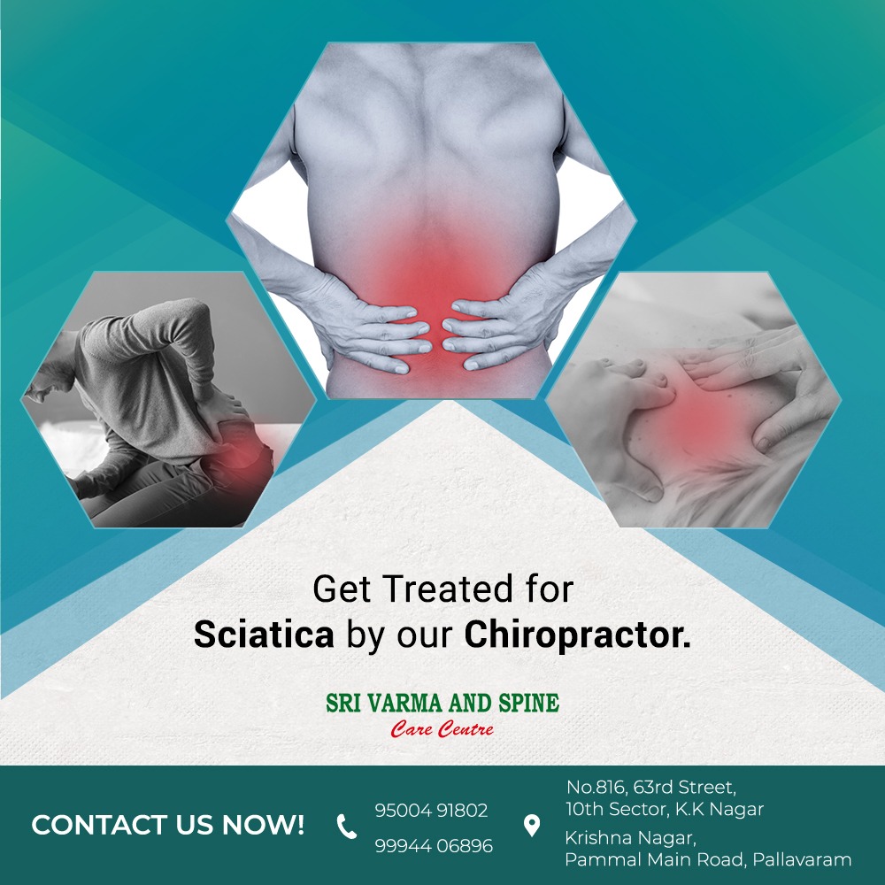 SriSpine's tweet photo. Get treated for Sciatica by our Chiropractor

#backpain #neckpain #headache #migraine #spinaldislocation #spondylosis #arthritis #shoulderpain #handpain #hippain #neurologicaldisorder #tailbonepain #varicos #rheumatism #diskbulge #varma #prana #spinecare #srivarmaspinecare https://t.co/hGgPQ6eFaI