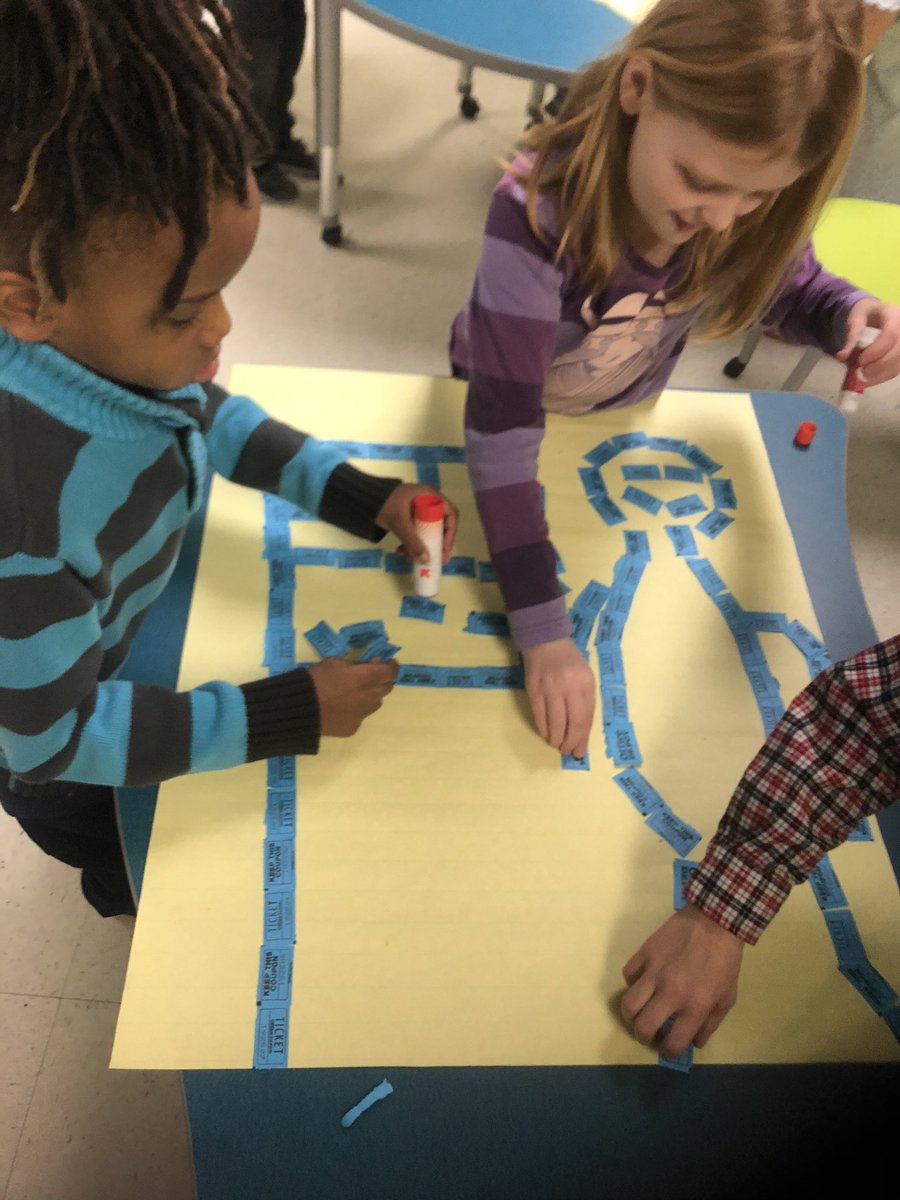 AHuskyste's tweet photo. 100th Day and a few of my classes got to use 100 tickets to create  a picture making connections to their current SS units or something they loved about being a husky  #steam #integrateSS #100thday @hillside_media @HillsideES https://t.co/XMm8t8z1Zu