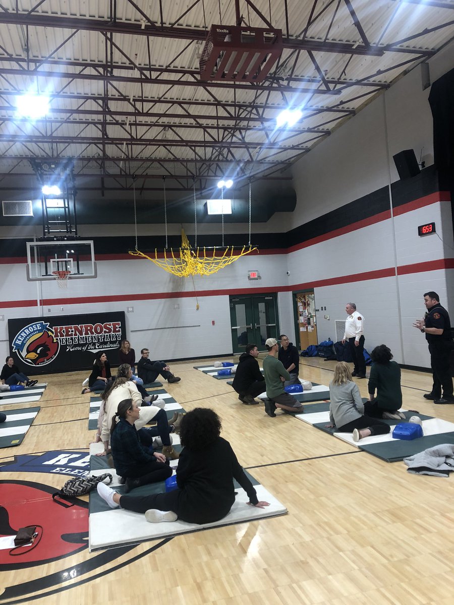 KenrosePto's tweet photo. Thank you to the City of Brentwood Fire and Rescue Department for the CPR training at our General PTO meeting tonight! #wearekenrose https://t.co/ru0FxB52MI