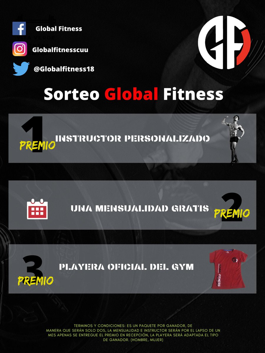 GlobalFitness18's tweet photo. Visita nuestro perfil de Facebook para leer las bases #Globalízate https://t.co/BzYtGZAG80
