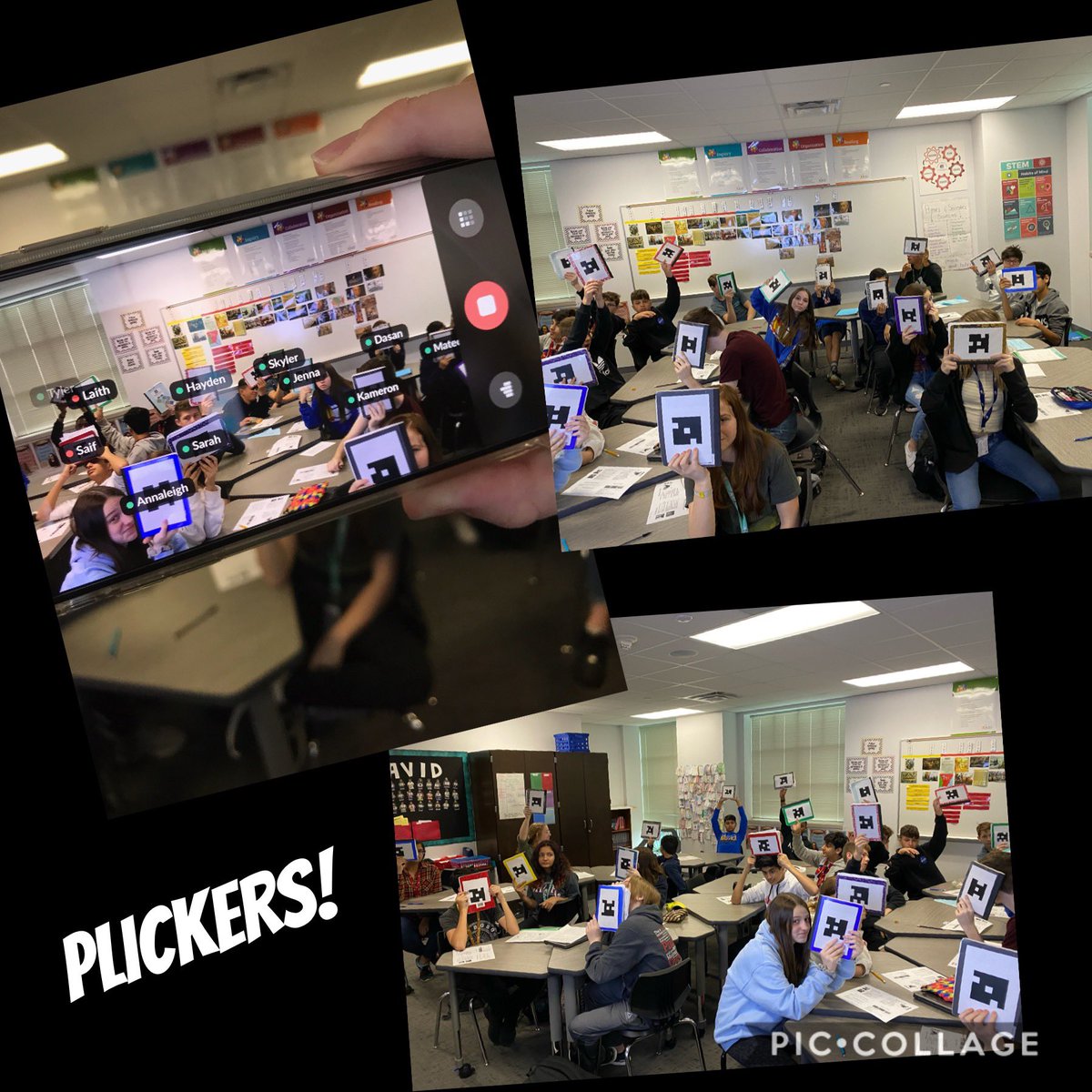 AveraRachael's tweet photo. Set up @plickers today in all my classes for a quick way to asses Ss in History and they LOVED it! @GrapevineMiddle @gmsAVID @gmsstem #OurHouseGMS #ElevateGMS https://t.co/HkTY8anGwV